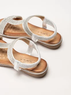 Lunar - 246ESTA - Silver strassandaler med T-sleif