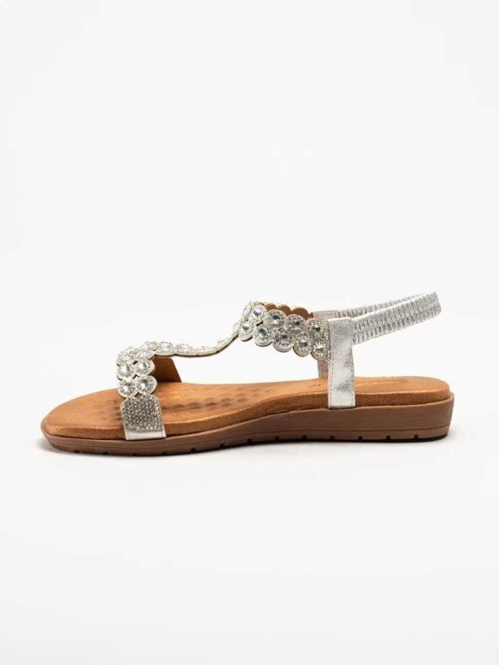 Lunar - Silvriga sandaler med strass-stenar