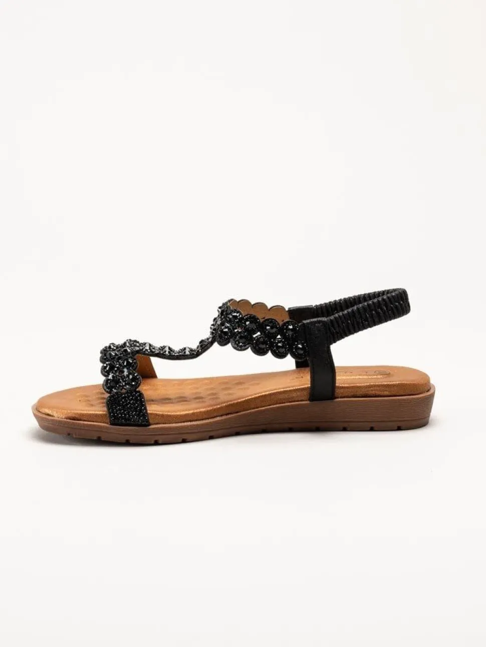 Lunar - Svarta sandaler med strass-stenar