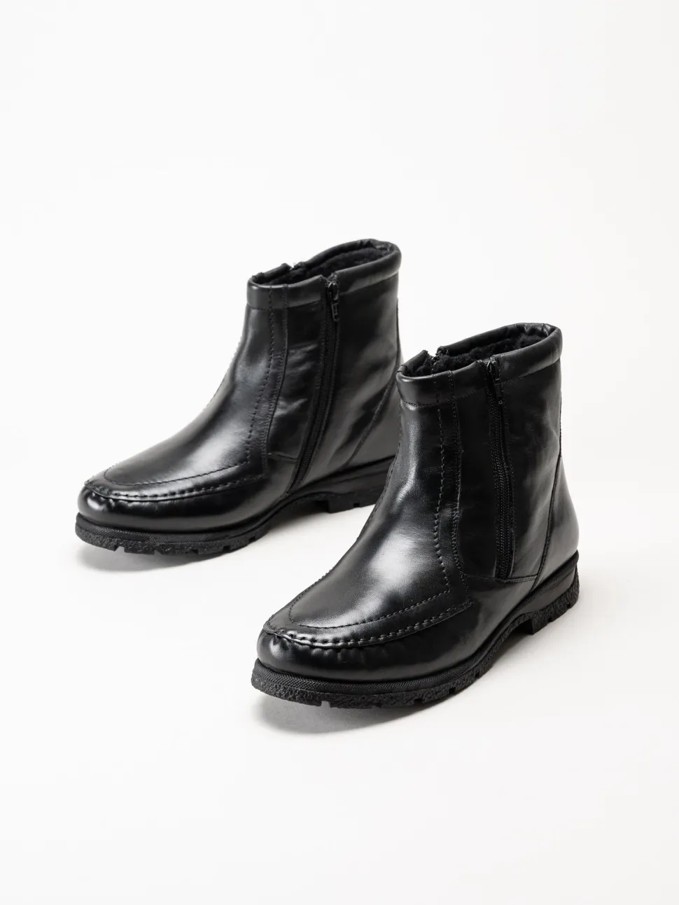 Marco Bossi - Svarta fodrade boots i skinn