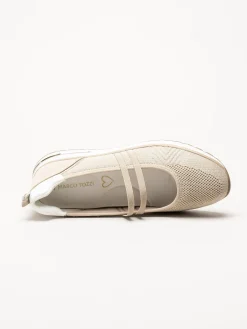 Marco Tozzi - Beige ballerinaskor i mesh
