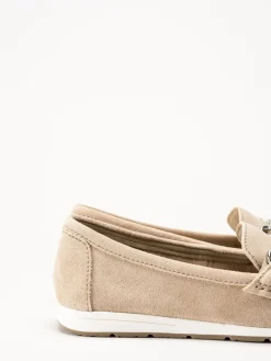 Marco Tozzi - Beige loafers i mocka