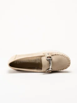 Marco Tozzi - Beige loafers i mocka