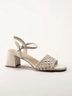 Marco Tozzi - Beige sandaletter med klack
