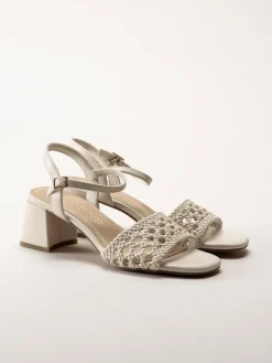 Marco Tozzi - Beige sandaletter med klack