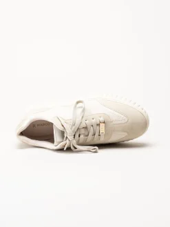 Marco Tozzi - Beige sneakers i skinnimitation