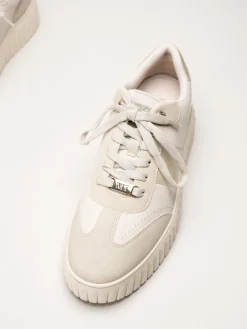 Marco Tozzi - Beige sneakers i skinnimitation