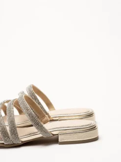 Marco Tozzi - Guldfärgade sandaler med strass