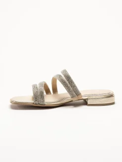 Marco Tozzi - Guldfärgade sandaler med strass