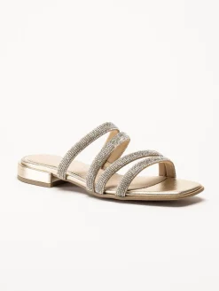 Marco Tozzi - Guldfärgade sandaler med strass