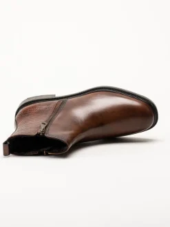 Marco Tozzi - Ljusbruna boots i skinn