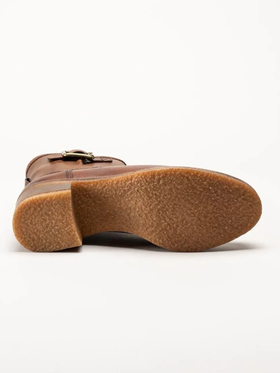 Marco Tozzi - Ljusbruna boots i skinn