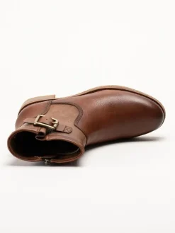 Marco Tozzi - Ljusbruna boots i skinn