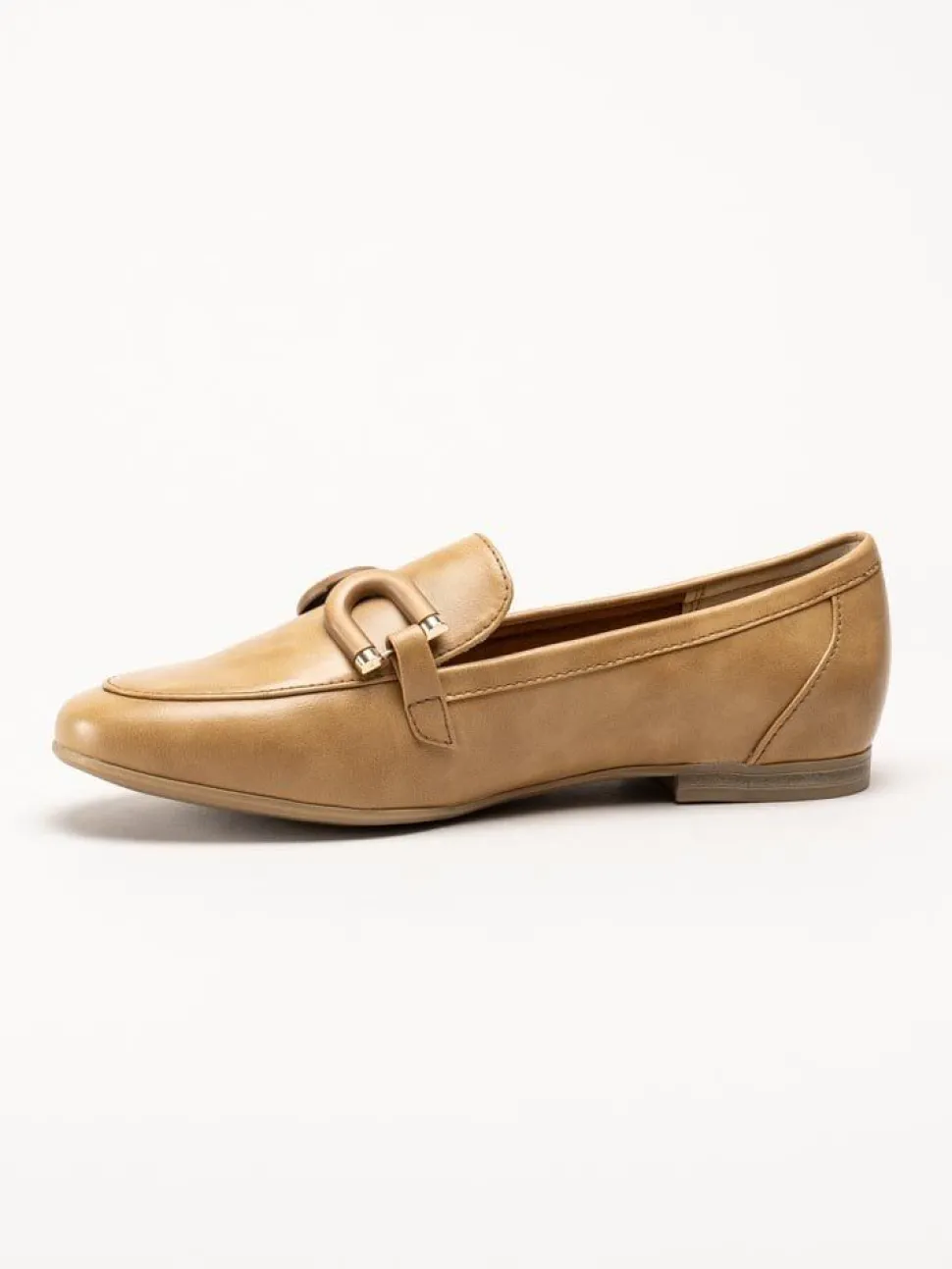 Marco Tozzi - Ljusbruna loafers i skinnimitation
