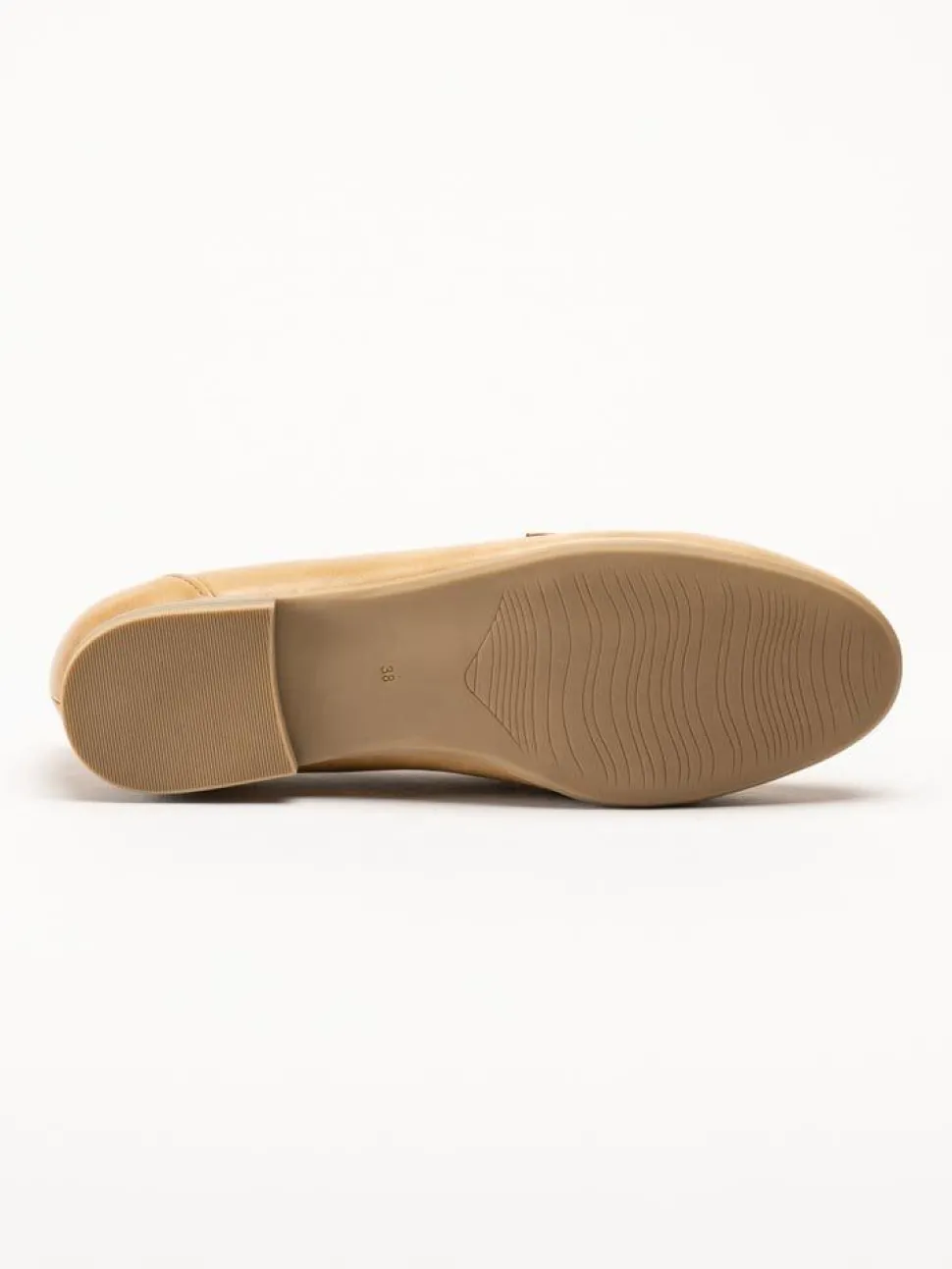 Marco Tozzi - Ljusbruna loafers i skinnimitation