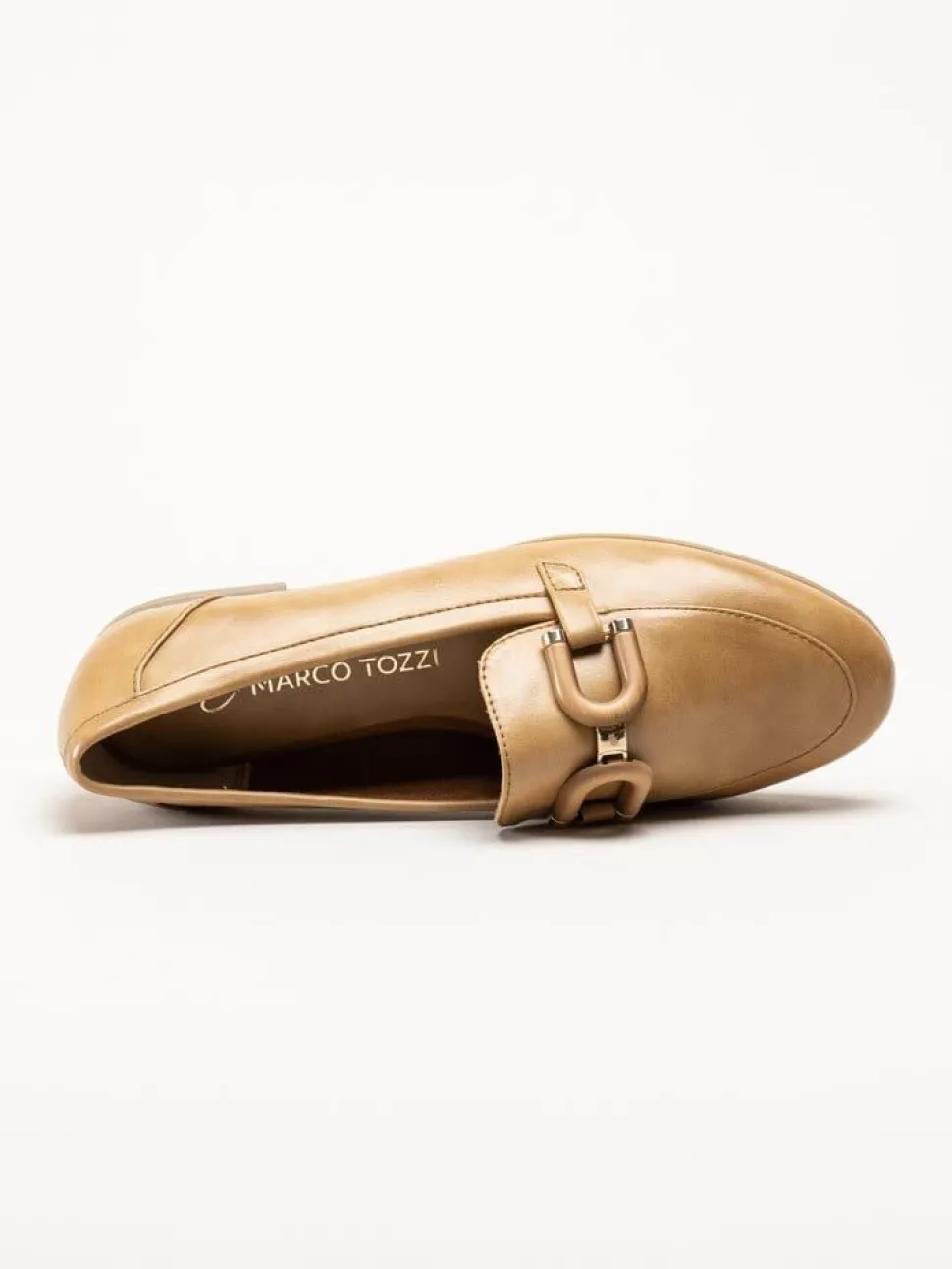 Marco Tozzi - Ljusbruna loafers i skinnimitation