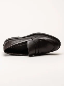 Marco Tozzi - Mörkbruna loafers i skinn
