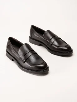 Marco Tozzi - Mörkbruna loafers i skinn