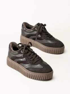 Marco Tozzi - Mörkbruna sneakers