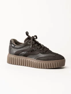 Marco Tozzi - Mörkbruna sneakers