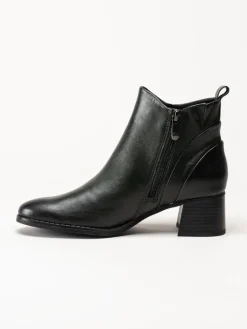 Marco Tozzi - Mörkgröna boots i skinn