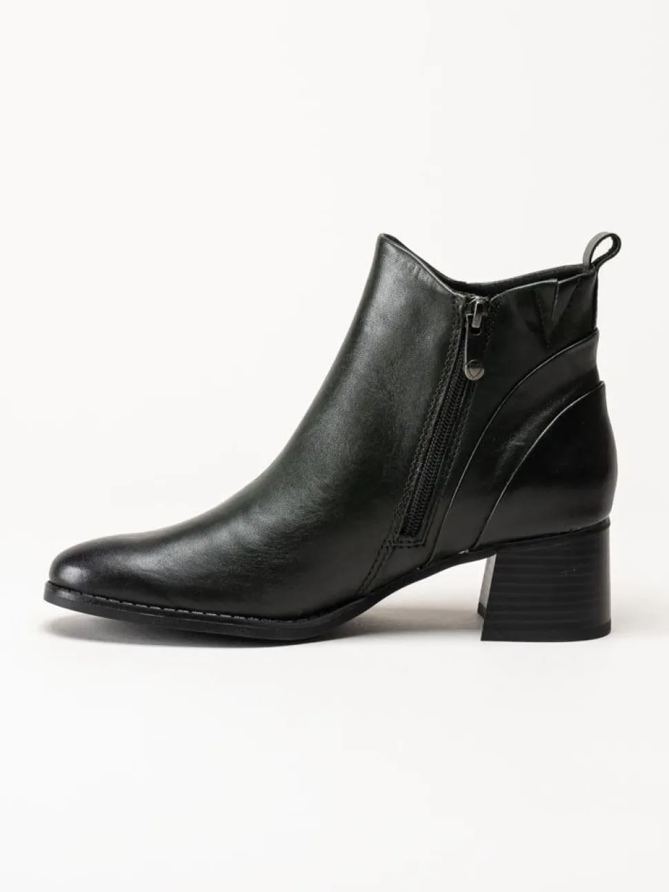 Marco Tozzi - Mörkgröna boots i skinn