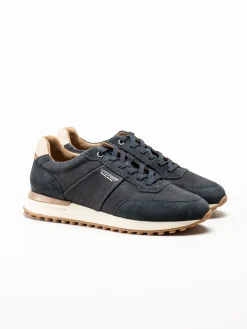 Marco Tozzi - MT Sport - Blå sneakers i skinn och mocka