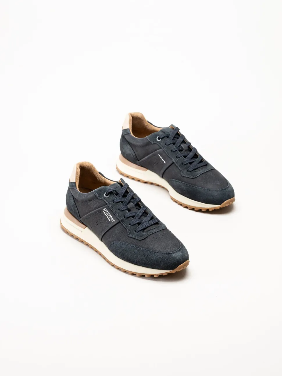 Marco Tozzi - MT Sport - Blå sneakers i skinn och mocka