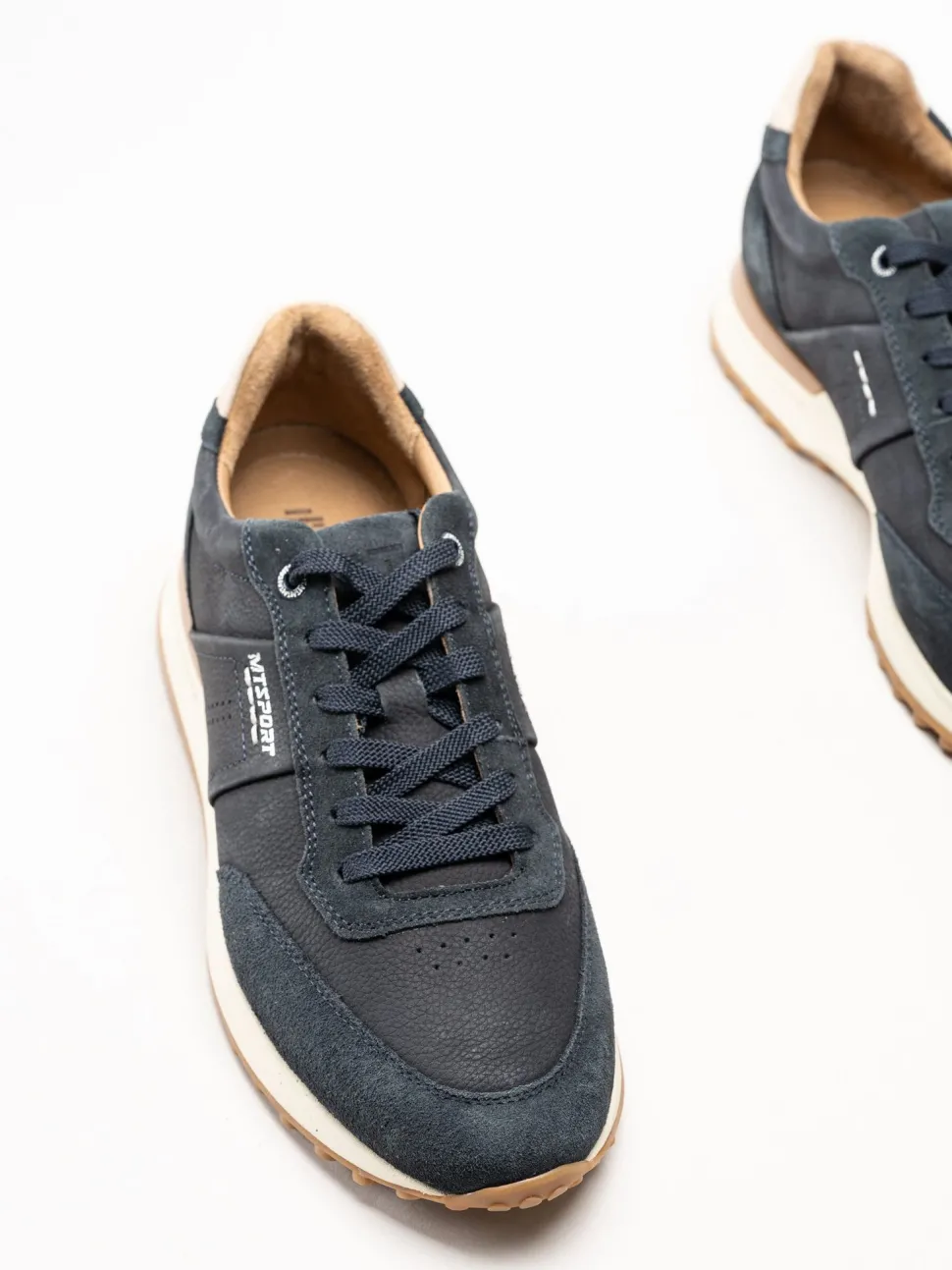 Marco Tozzi - MT Sport - Blå sneakers i skinn och mocka