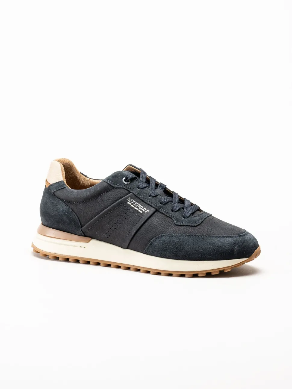 Marco Tozzi - MT Sport - Blå sneakers i skinn och mocka