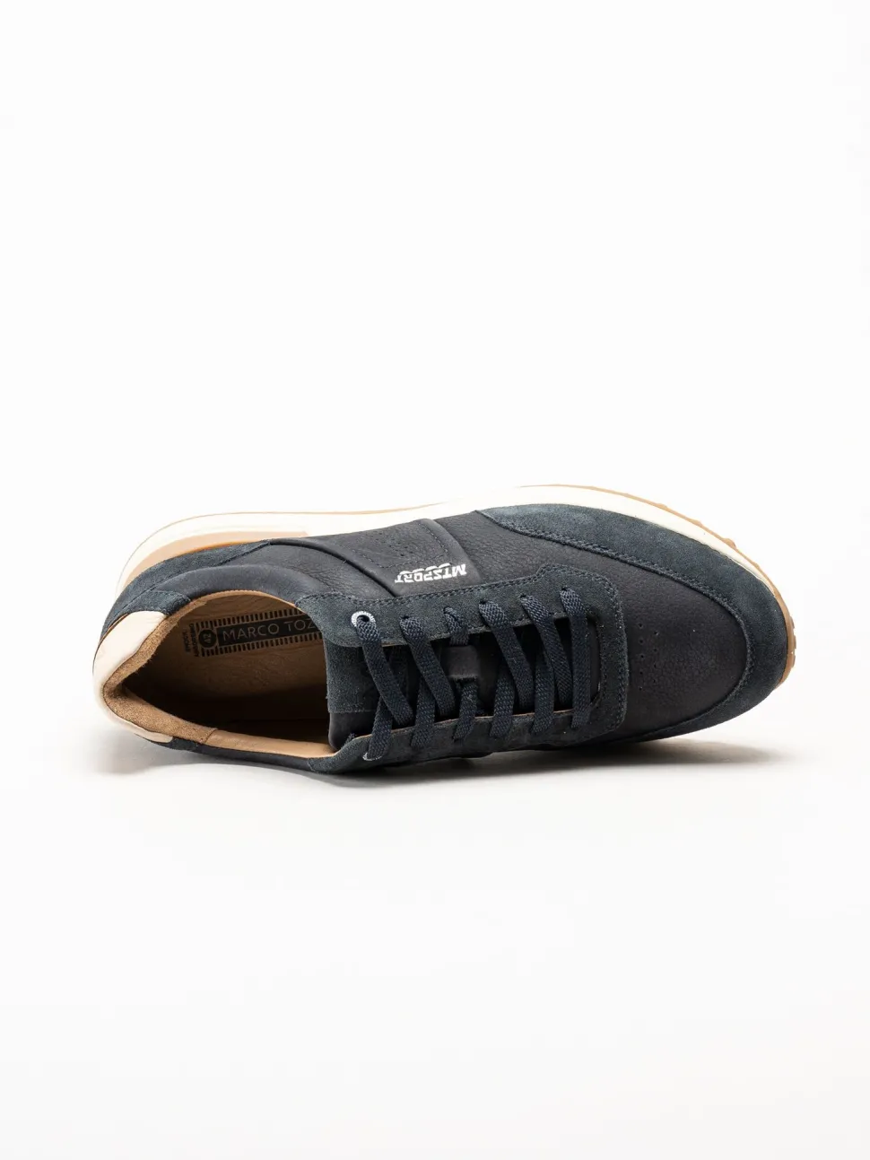 Marco Tozzi - MT Sport - Blå sneakers i skinn och mocka