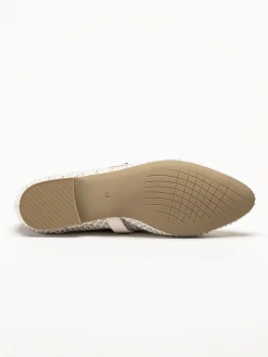 Marco Tozzi - Offwhite ballerinaskor med strass