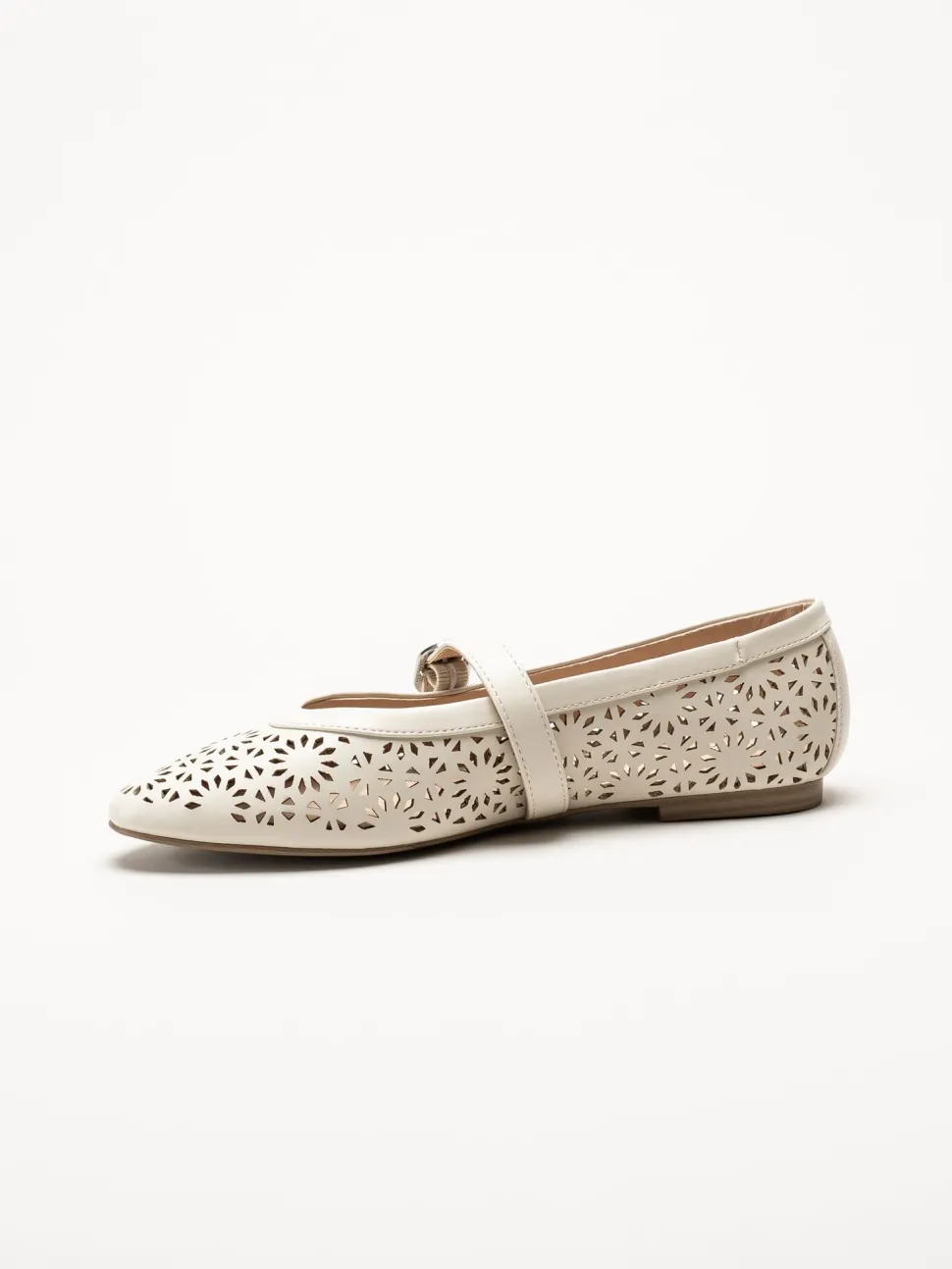Marco Tozzi - Offwhite ballerinaskor med sleif