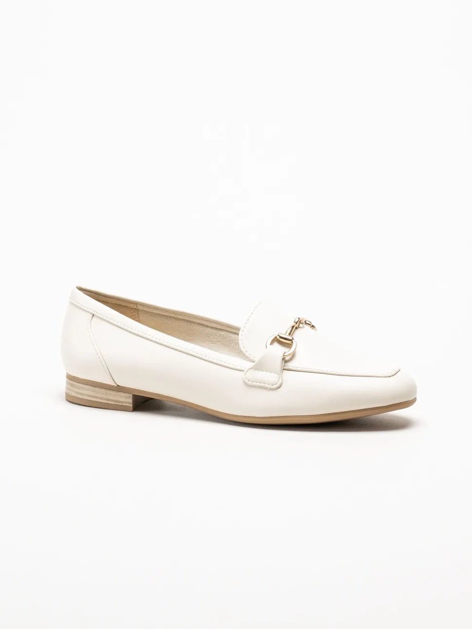 Marco Tozzi - Offwhite loafers i skinnimitation