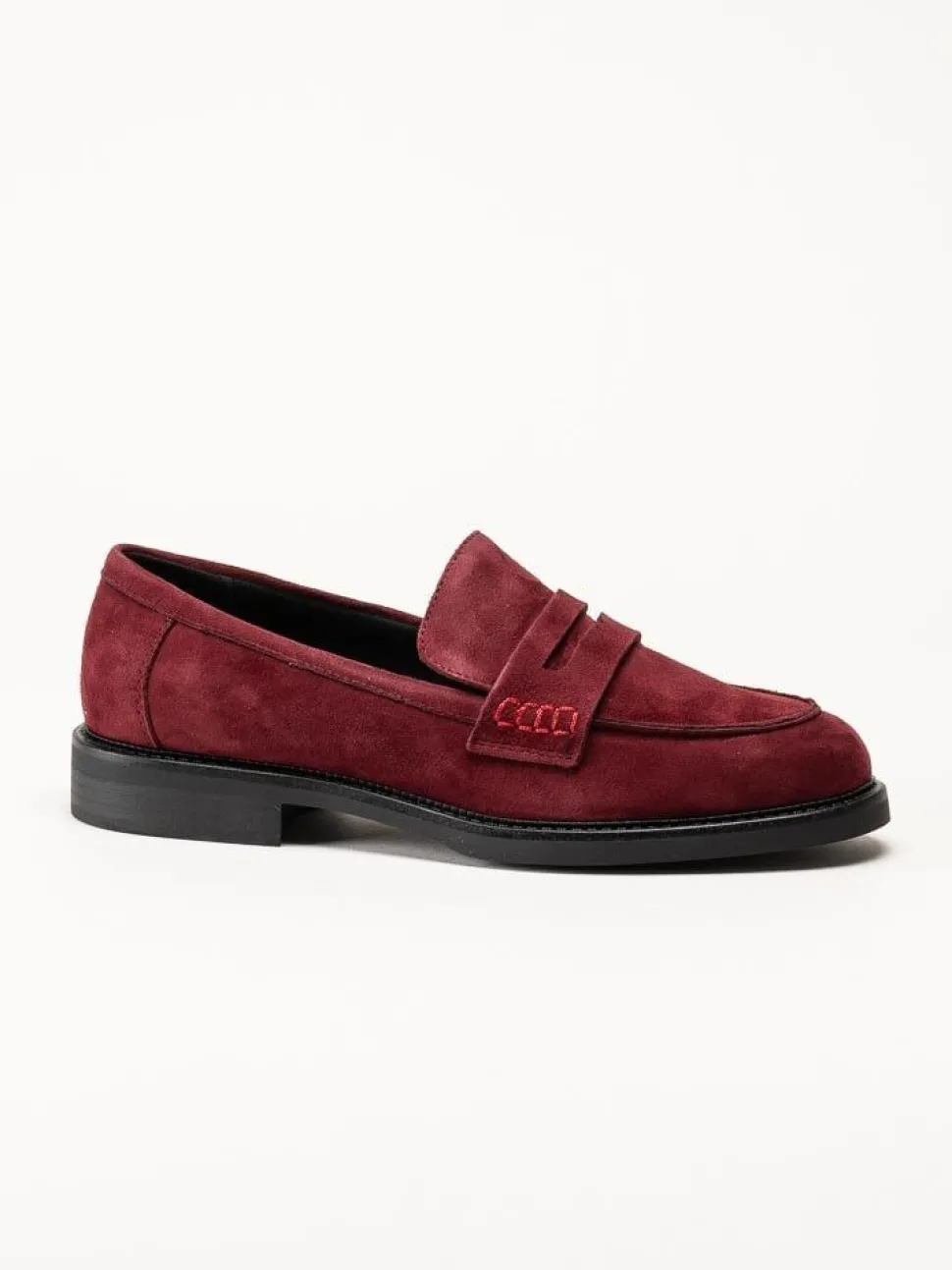 Marco Tozzi - Röda loafers i mocka