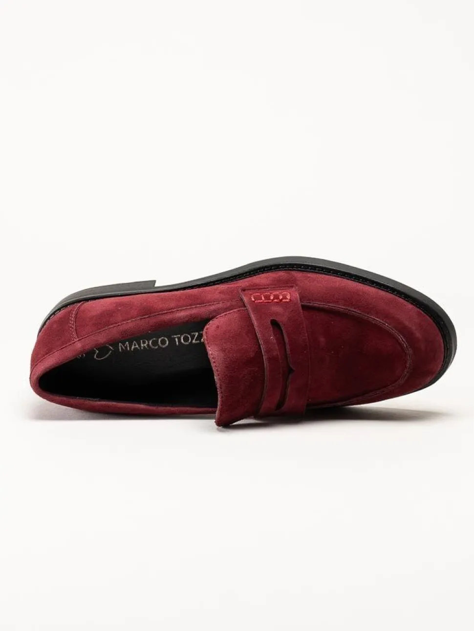 Marco Tozzi - Röda loafers i mocka