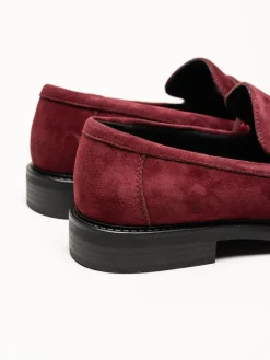 Marco Tozzi - Röda loafers i mocka