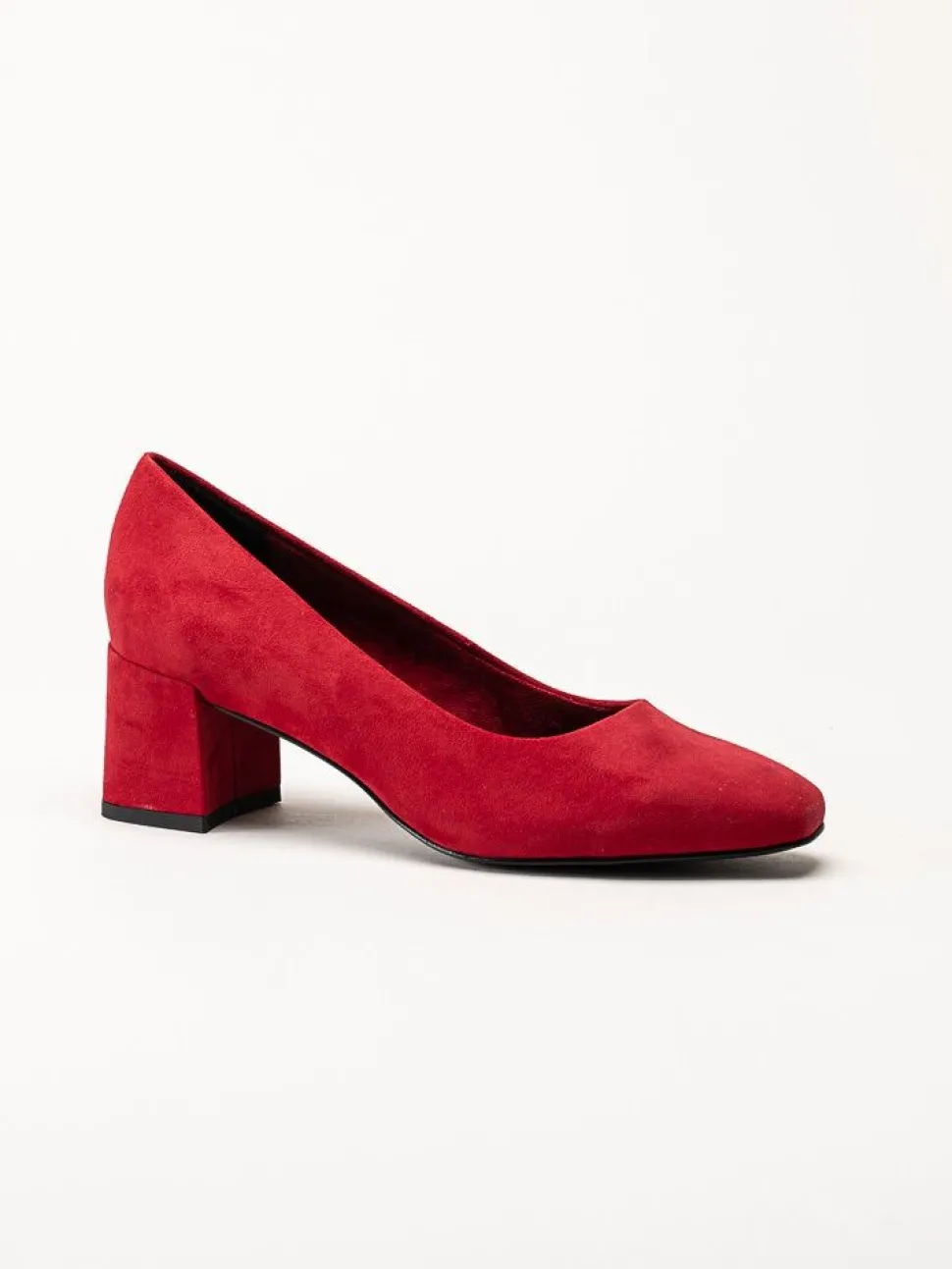 Marco Tozzi - Röda pumps i mockaimitation