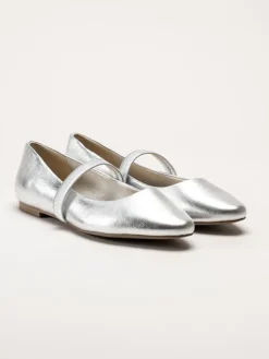 Marco Tozzi - Silverfärgade ballerinaskor