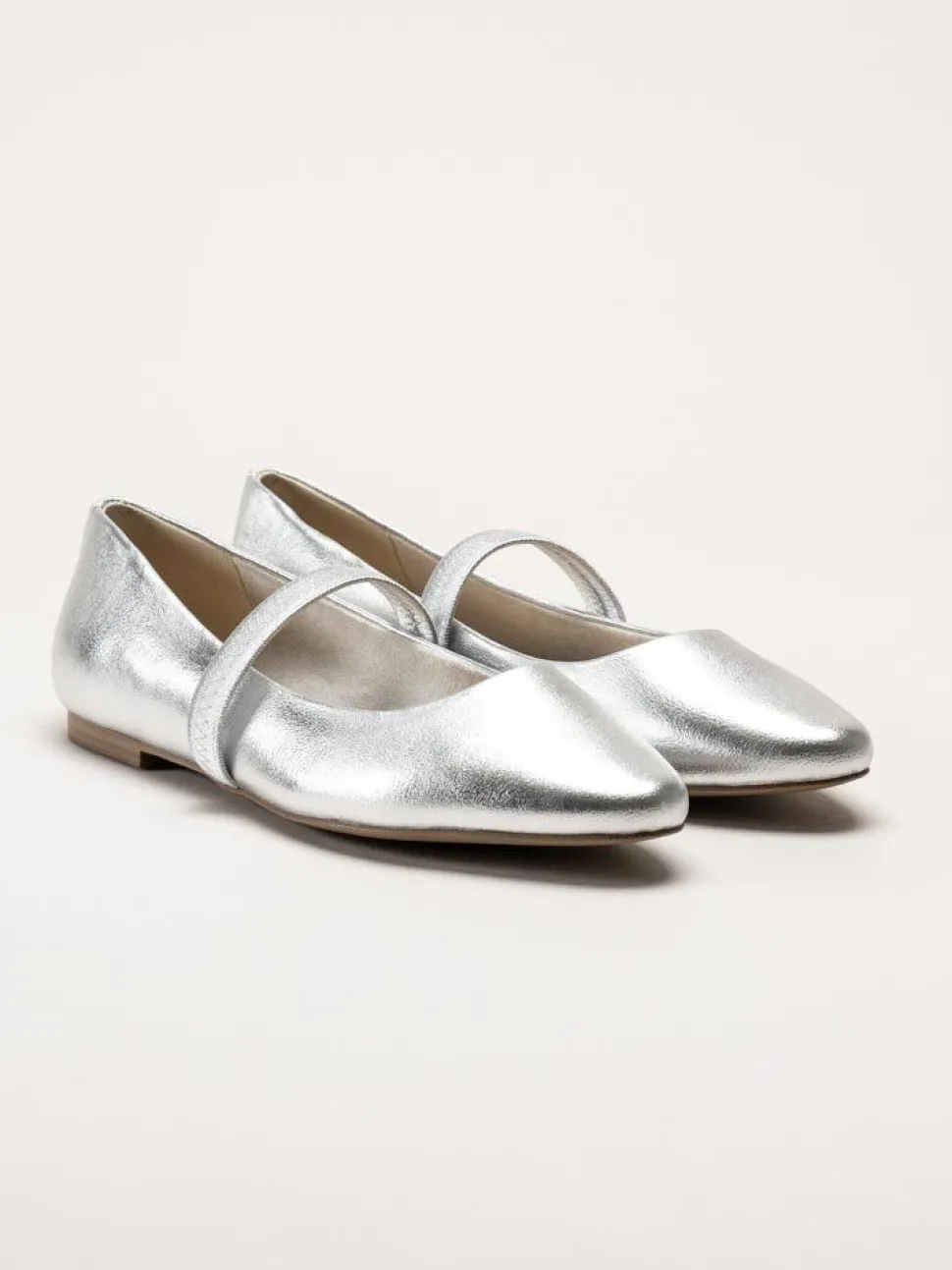 Marco Tozzi - Silverfärgade ballerinaskor