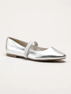 Marco Tozzi - Silverfärgade ballerinaskor