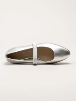 Marco Tozzi - Silverfärgade ballerinaskor