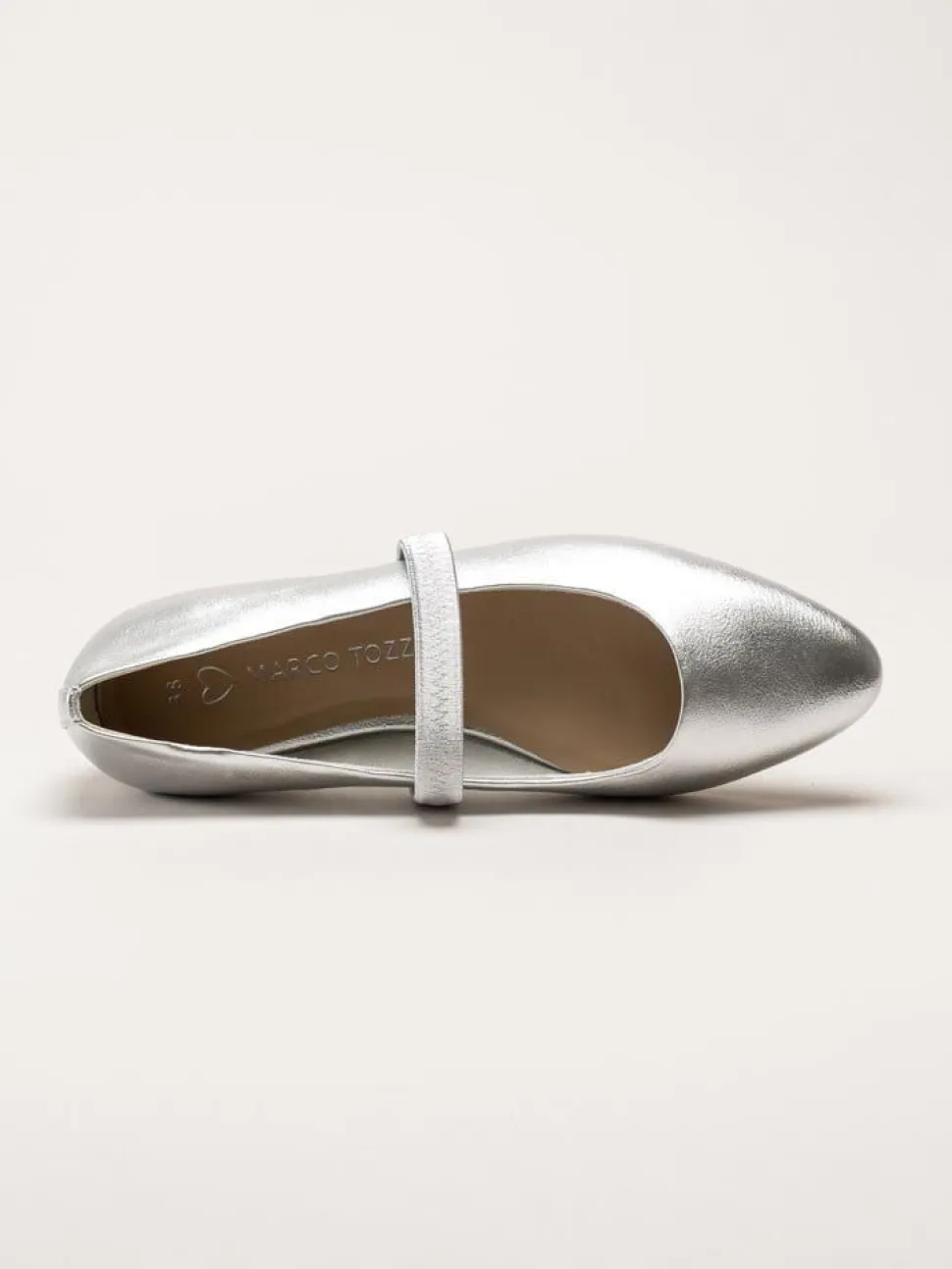 Marco Tozzi - Silverfärgade ballerinaskor