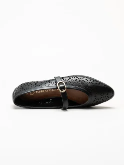 Marco Tozzi - Svarta ballerinaskor med sleif
