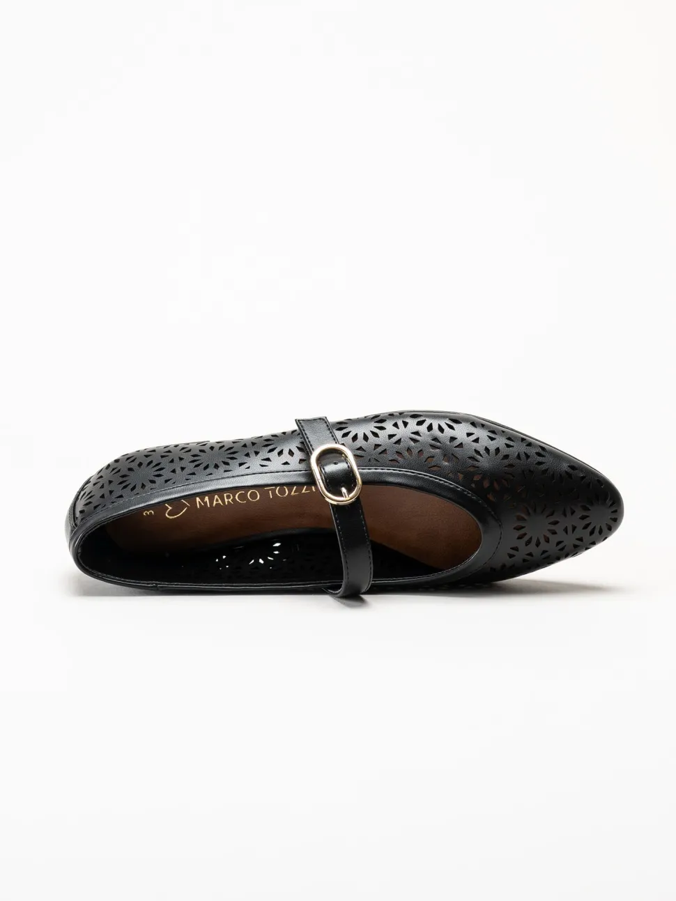 Marco Tozzi - Svarta ballerinaskor med sleif