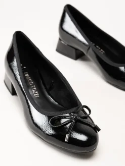 Marco Tozzi - Svarta ballerina pumps i lack