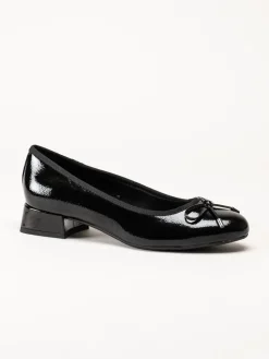 Marco Tozzi - Svarta ballerina pumps i lack