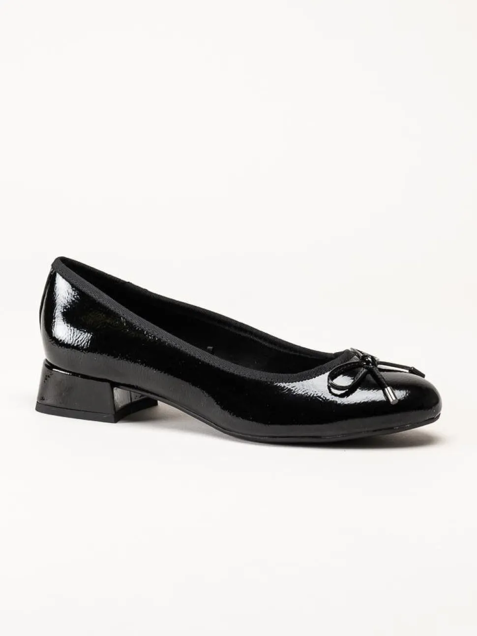 Marco Tozzi - Svarta ballerina pumps i lack