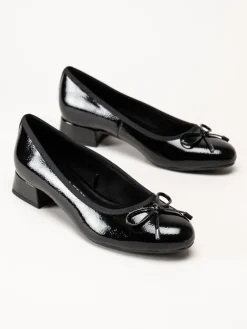 Marco Tozzi - Svarta ballerina pumps i lack