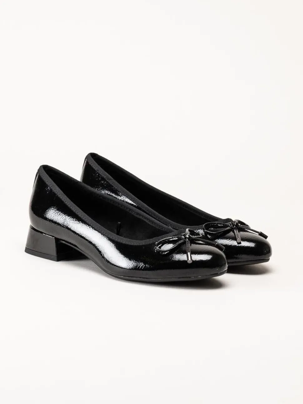 Marco Tozzi - Svarta ballerina pumps i lack